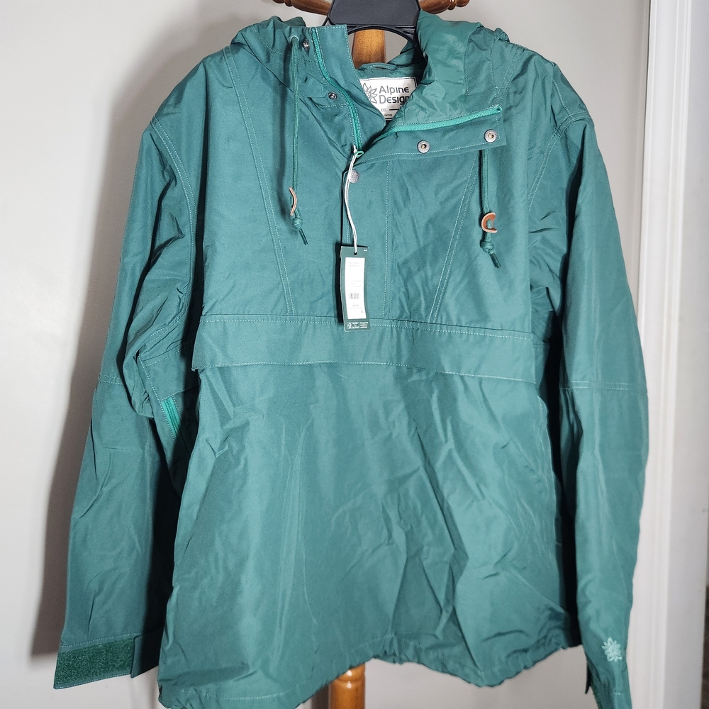 Alpine Design Green 1/2 Zip Windbreaker NWT Men’s XXL Water Resistant